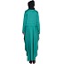 Pleated travel maxi dress -Green color